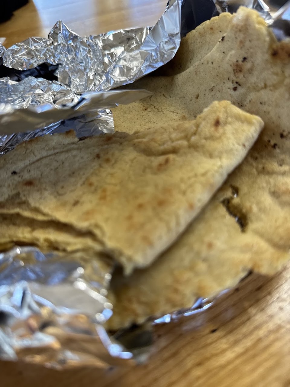 Breakfast section with handmade tortillas and beans.